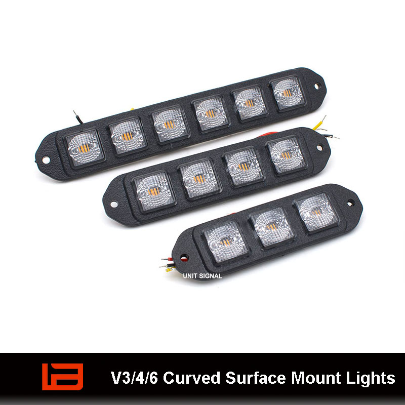 V3/4/6 Luces LED de montaje en superficie curvas