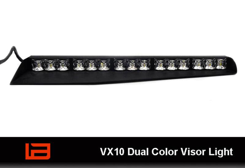 VX10 Barra de luces LED con visera de doble color